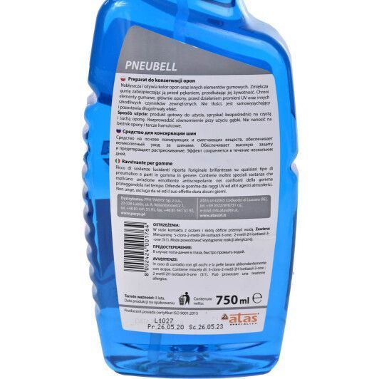 Чернитель шин Atas Pneubell 346 750 мл фото