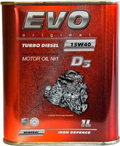 EVO D3 Turbo Diesel 15W-40 1 л, моторна олива фото