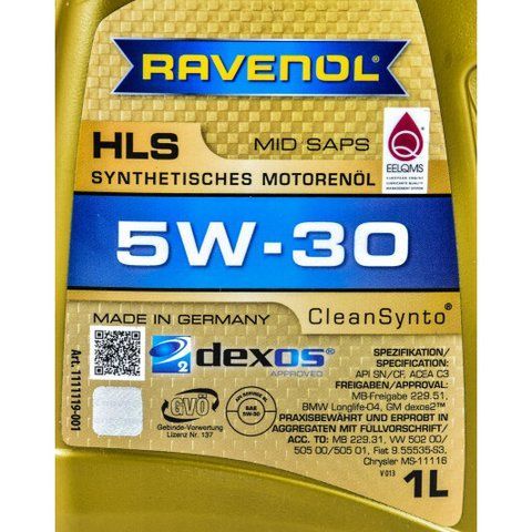 Ravenol HLS 5W-30 1 л, (11111191) моторное масло фото