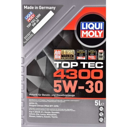 Liqui Moly Top Tec 4300 5W-30 5 л, (8031) моторное масло фото