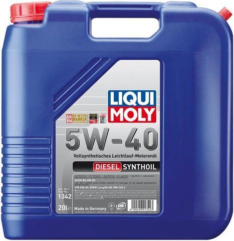 Liqui Moly Diesel Synthoil 5W-40 20 л, (1342) моторное масло фото