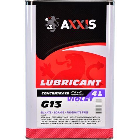Axxis G13 фиолетовый, 4 л концентрат антифриза фото