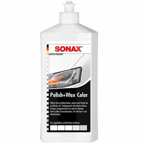 Sonax Polish & Wax Color NanoPro белый, 250 мл (296041) цветной полироль с воском фото