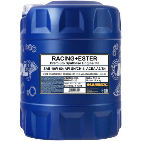 Mannol Racing + Ester 10W-60 20 л, (MN7902-20) моторное масло фото