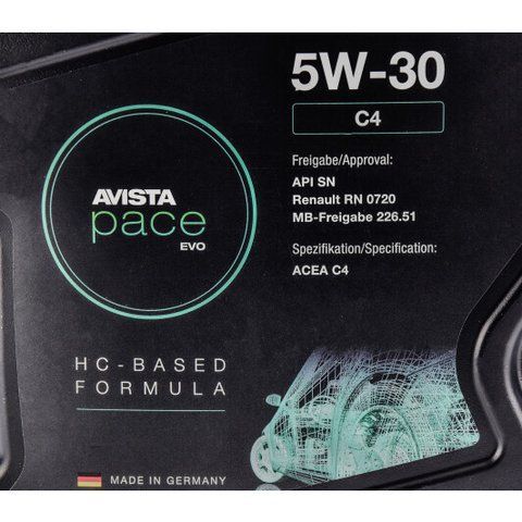 AVISTA Pace EVO C4 5W-30 5 л, (166914) моторное масло фото