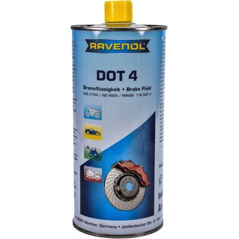 Ravenol DOT 4, 1 л (13506011) гальмівна рідина металева тара фото