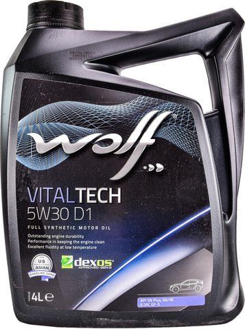 Wolf Vitaltech D1 5W-30 4 л, (8332340) моторное масло фото