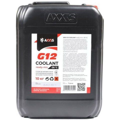 Готовий антифриз Axxis Coolant Ready-Mix G12 червоний -36 &deg;C фото