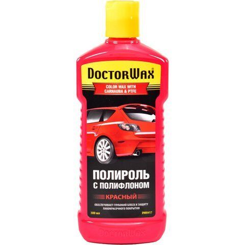 Цветной полироль для кузова DoctorWax С Полифлоном (Красный) красный фото