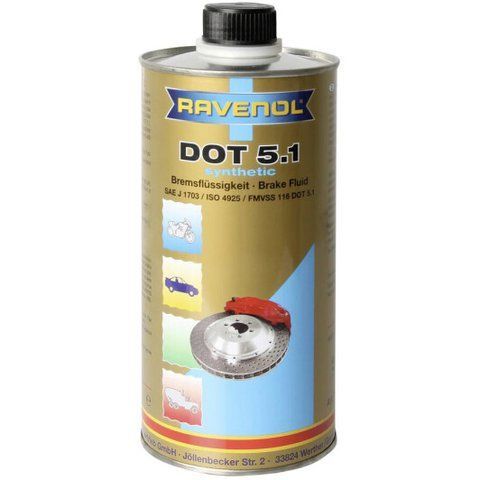 Ravenol DOT 5.1 ABS, 1 л (13506021) гальмівна рідина металева тара фото
