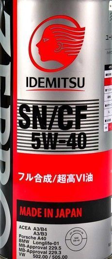 Idemitsu Zepro Euro spec 5W-40, 1 л (1849054) моторное масло фото