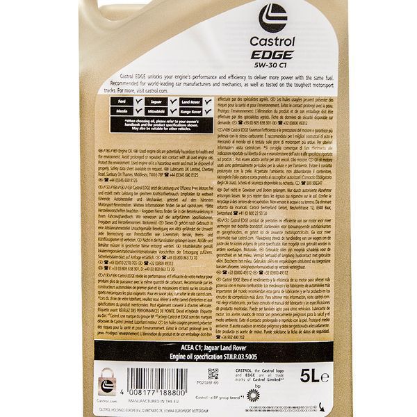 Castrol EDGE Titanium FST C1 5W-30 5 л, (15B943) моторное масло фото