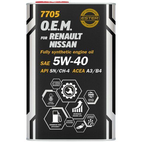Mannol OEM For Renault Nissan (MetaL)5W-40 (1 л, 4 л) моторна олива фото