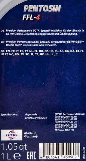 Fuchs Pentosin FFL-4 синтетическое трансмиссионное масло фото