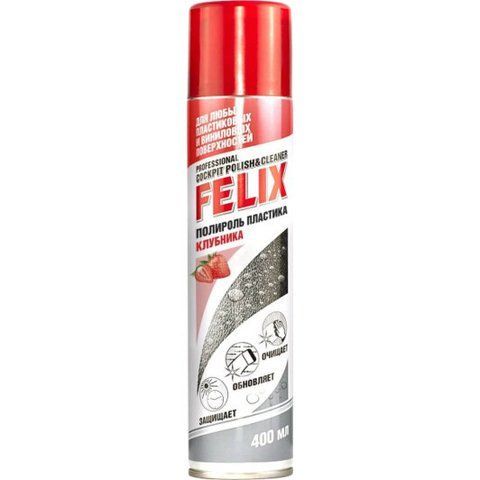 Полироль для салона Felix Professional Cockpit Polish and Cleaner клубника 400 мл 411040007 фото