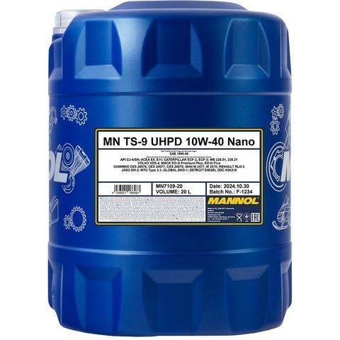 Mannol TS-9 UHPD Nano 10W-40, 20 л (MN7109-20) моторное масло фото