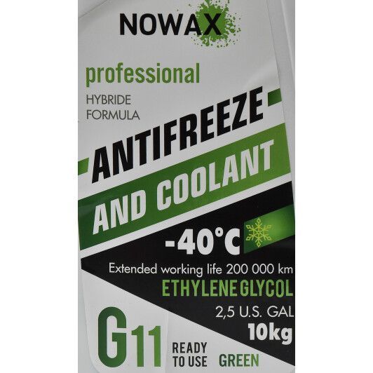 Nowax G11 зеленый -40&deg;C, 10 л (NX10003) готовый антифриз фото