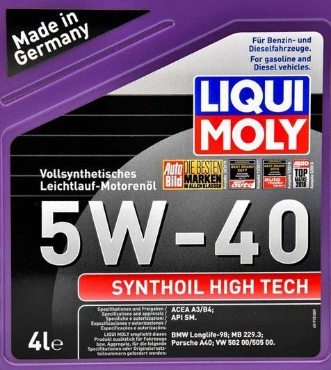 Liqui Moly Synthoil High Tech 5W-40 4 л, (2194) моторна олива фото