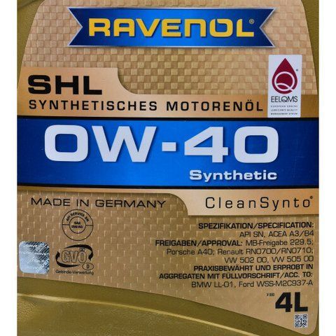 Ravenol SHL 0W-40 4 л, (1111127004) моторное масло фото