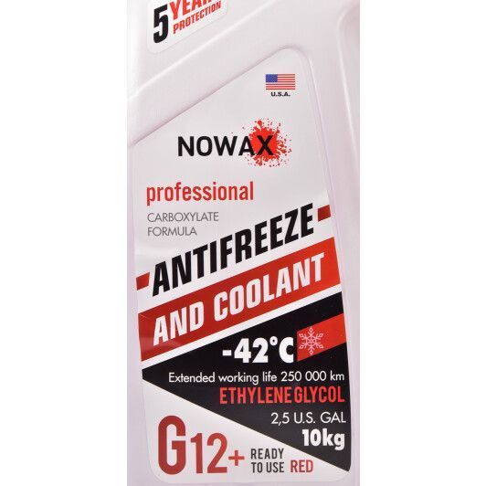 Nowax G12+ красный -42 &deg;C, 10 л (NX10001) готовый антифриз фото