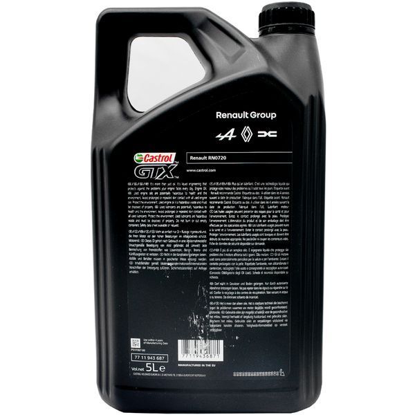 Castrol Renault GTX RN720 5W-30, 5 л (7711943687) моторное масло фото