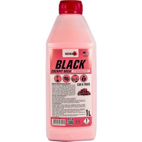 Поліроль для салону Nowax Black Cockpit Milk полуниця 1000 мл NX01188 фото