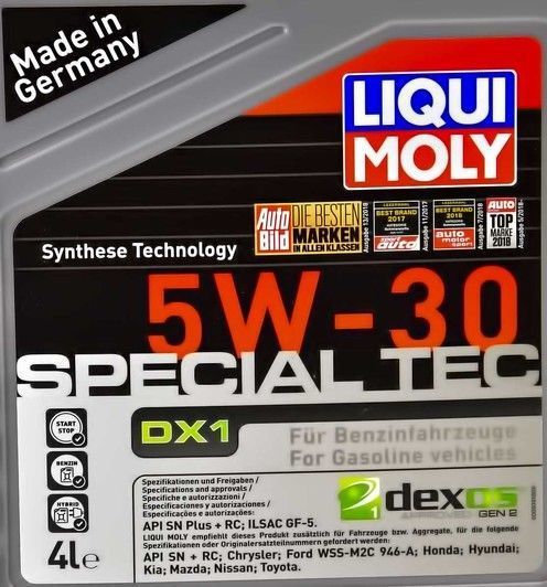 Liqui Moly Special Tec DX1 5W-30 4 л, (20968) моторное масло фото