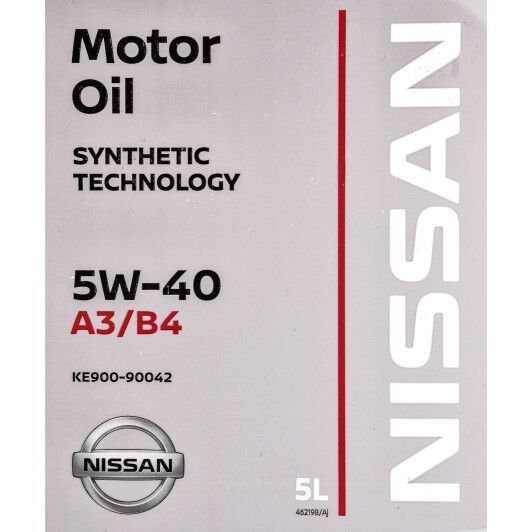 Nissan Motor Oil 5W-40 A3/B4, 5 л (ke90090042) моторное масло фото