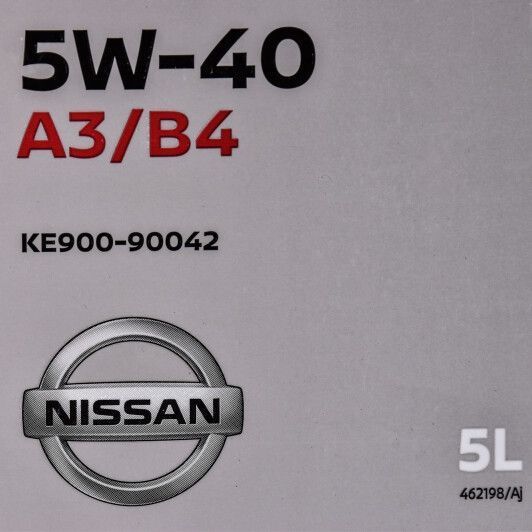 Nissan Motor Oil 5W-40 A3/B4, 5 л (ke90090042) моторное масло фото