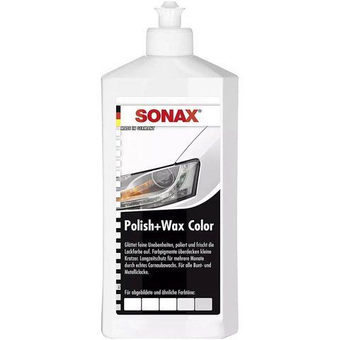 Sonax Polish & Wax Color NanoPro белый, 500 мл (296000) цветной полироль с воском фото