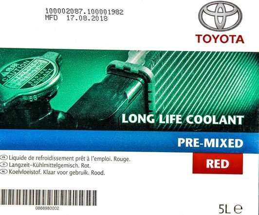Готовый антифриз Toyota Long Life Coolant G12 красный -37 &deg;C фото