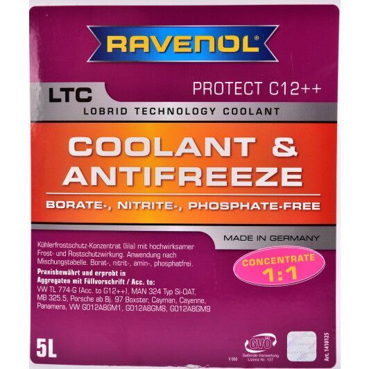 Ravenol ?LTC Protect C12++ G12++ фіолетовий, 5 л концентрат антифризу фото