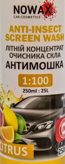 Nowax Anti-Insect Sreen Wash літній цитрусовий 0,25 л (NX25025) концентрат омивача фото
