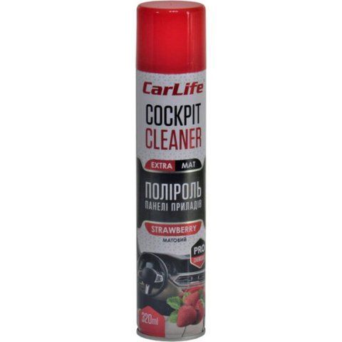Поліроль для салону Carlife Cockpit Cleaner Extra Mat полуниця 320 мл CF343 фото