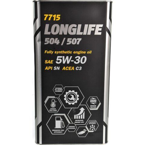 Mannol Longlife 504/507 (Metal) 5W-30 5 л, (MN7715-5ME) моторное масло фото