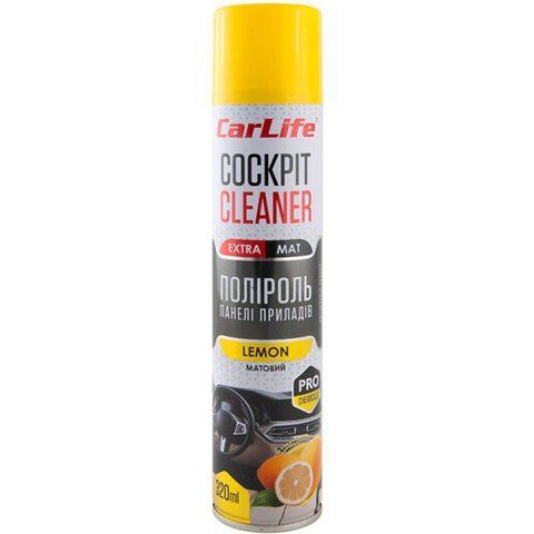 Поліроль для салону Carlife Cockpit Cleaner Extra Mat лимон 320 мл CF341 фото