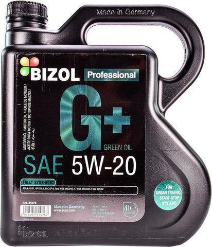 Bizol Green Oil+ 5W-20 4 л, (81076) моторное масло фото