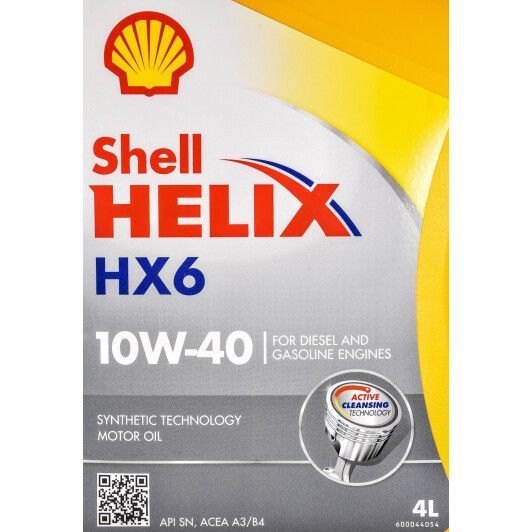 Shell Helix HX6 10W-40 4 л, (550039792) моторна олива фото
