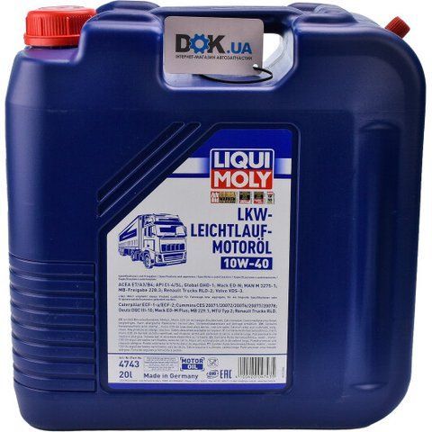 Liqui Moly Lkw-Leichtlauf-Motoroil 10W-40 20 л, (4743) моторное масло фото