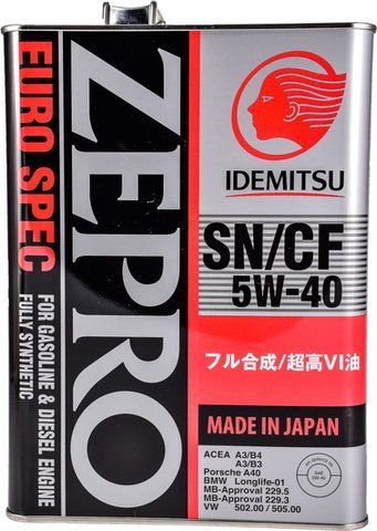 Idemitsu Zepro Euro spec 5W-40, 4 л (1849004) моторное масло фото