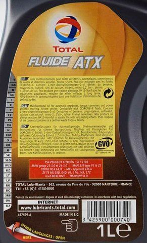 Total Fluide ATX, 1 л (166220) трансмиссионное масло фото