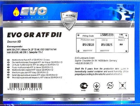 EVO GR ATF D II, 10 л (atfdii10l) трансмиссионное масло фото