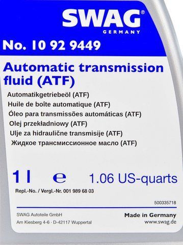 SWAG ATF 134 (MB 236.14), 1 л (10929449) трансмиссионное масло фото