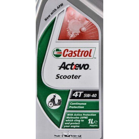 Моторное масло 4T Castrol Act-Evo Scooter 5W-40 синтетическое, 1 л фото