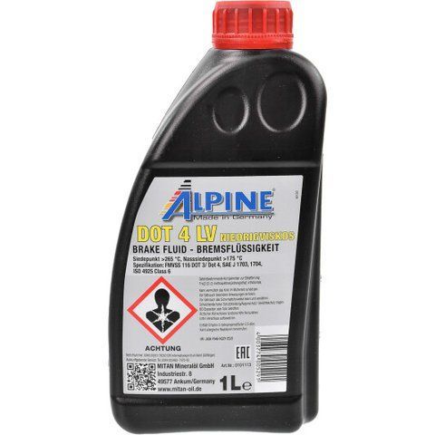 Alpine LV DOT 4 ABS, ESP, ASR, 1 л (0101113) тормозная жидкость пластиковая тара фото