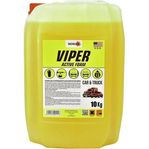Піна активна суперконцентрат для безконтактної мийки NOWAX VIPER ACTIVE FOAM, 11Kg фото
