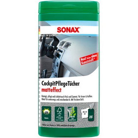Sonax Plastic Care Wipes Matt, 25 шт (415841) салфетки фото