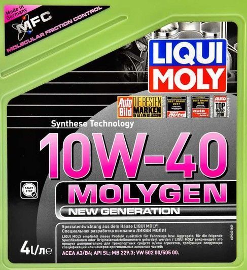 Liqui Moly Molygen New Generation 10W-40 4 л (9060) моторна олива фото