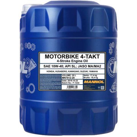 Mannol Motorbike 4-Takt 10W-40, 20 л (MN7812-20) моторна олива 4T фото