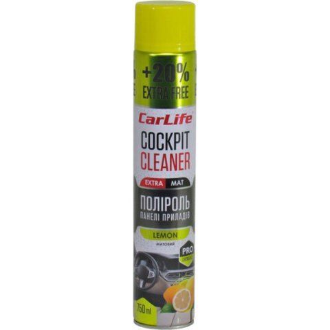 Полироль для салона Carlife Cockpit Cleaner Extra Mat лимон 750 мл CF771 фото